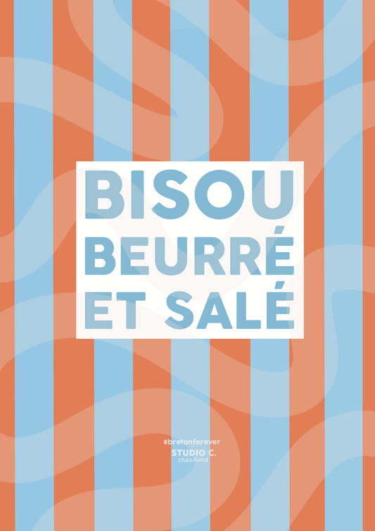 Bisou beurré et salé - Carte postale