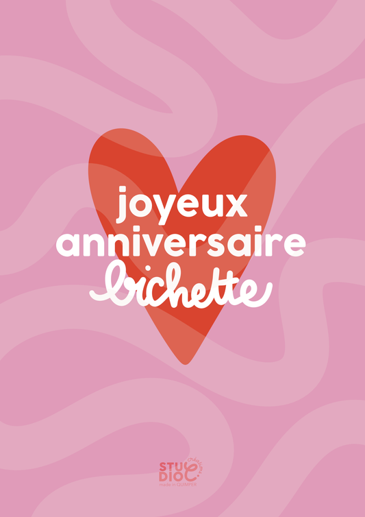 Joyeux anniversaire bichette - Carte postale