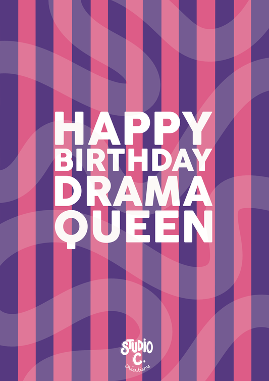 Happy Birthday Drama Queen - Carte Postale