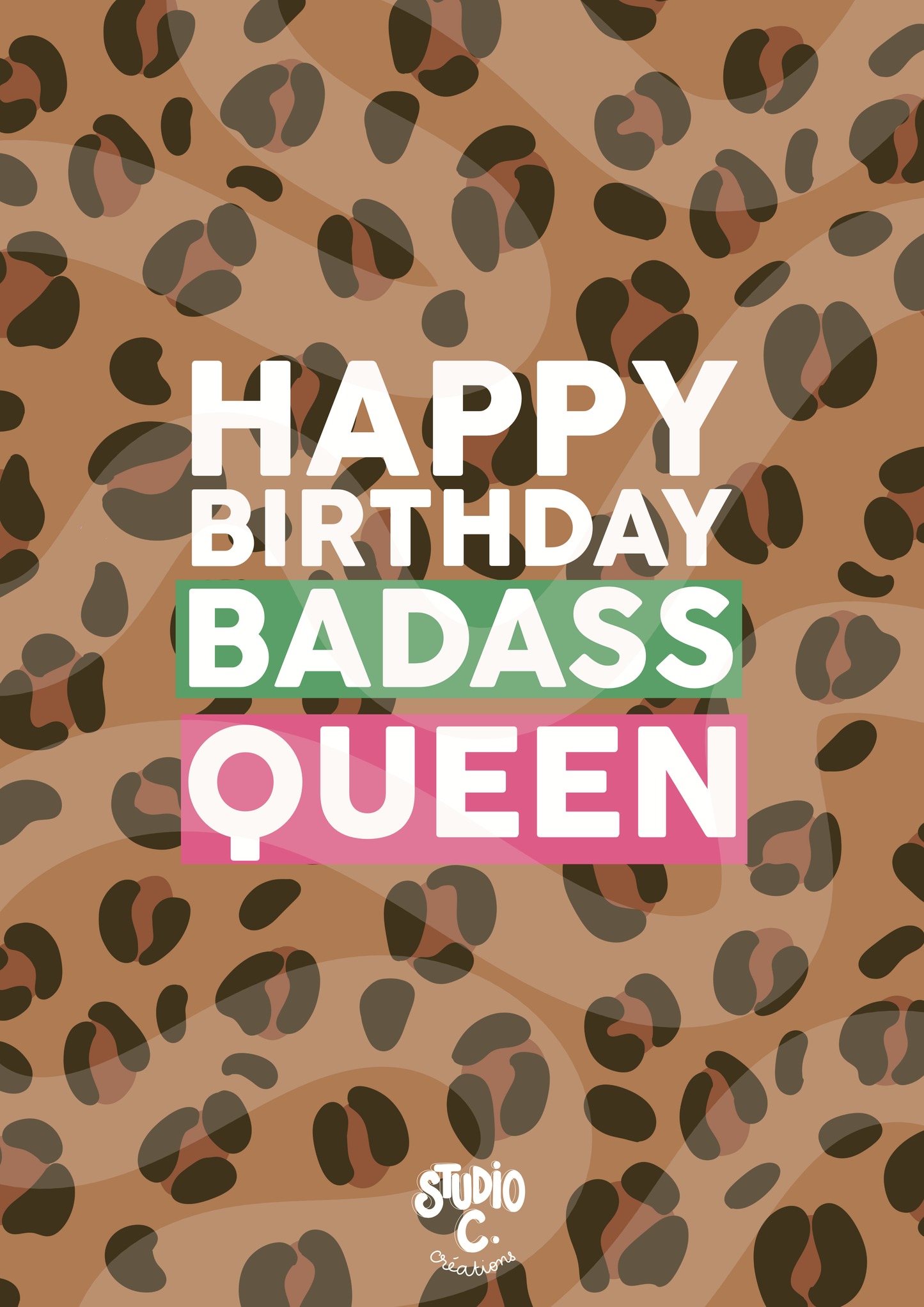 Happy Birthday Badass Queen - Carte postale
