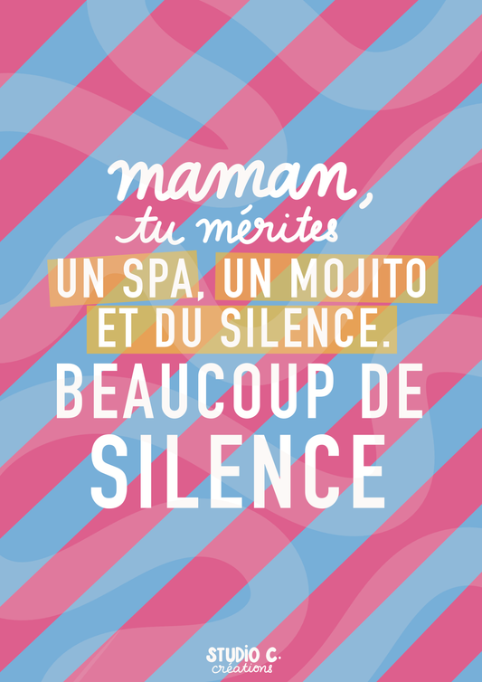 Maman, tu mérites beaucoup de silence - Carte postale