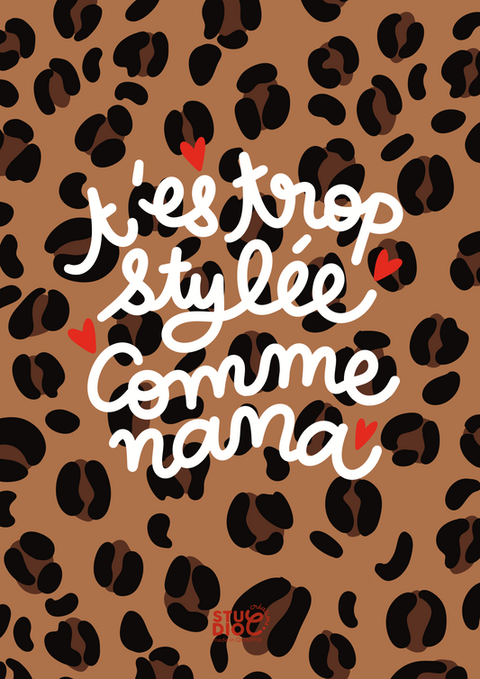 T'es trop stylée comme nana - Carte postale