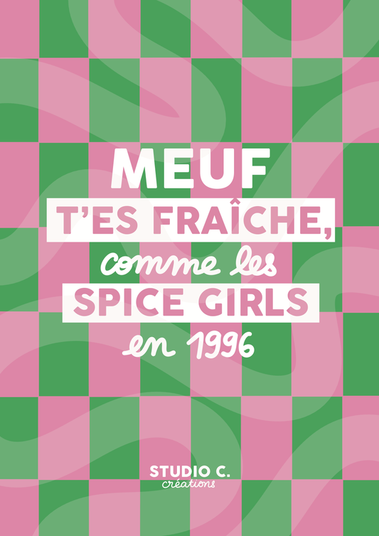 Meuf t'es fraîche - Carte postale