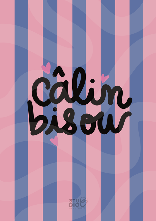 Câlin bisou - carte postale