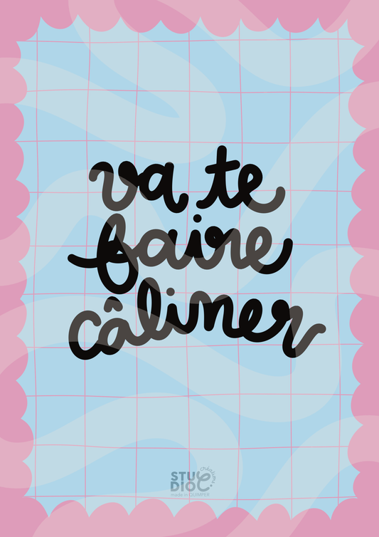 Va te faire câliner - carte postale