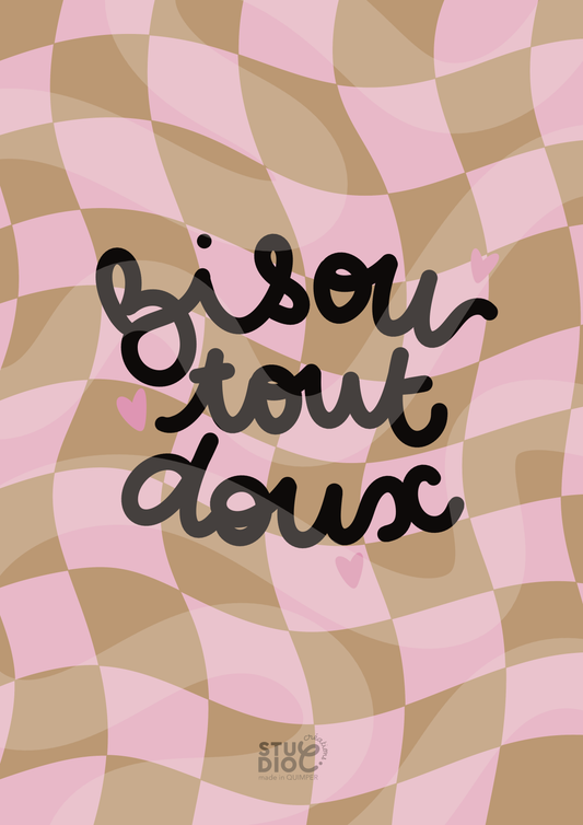 Bisou tout doux - carte postale