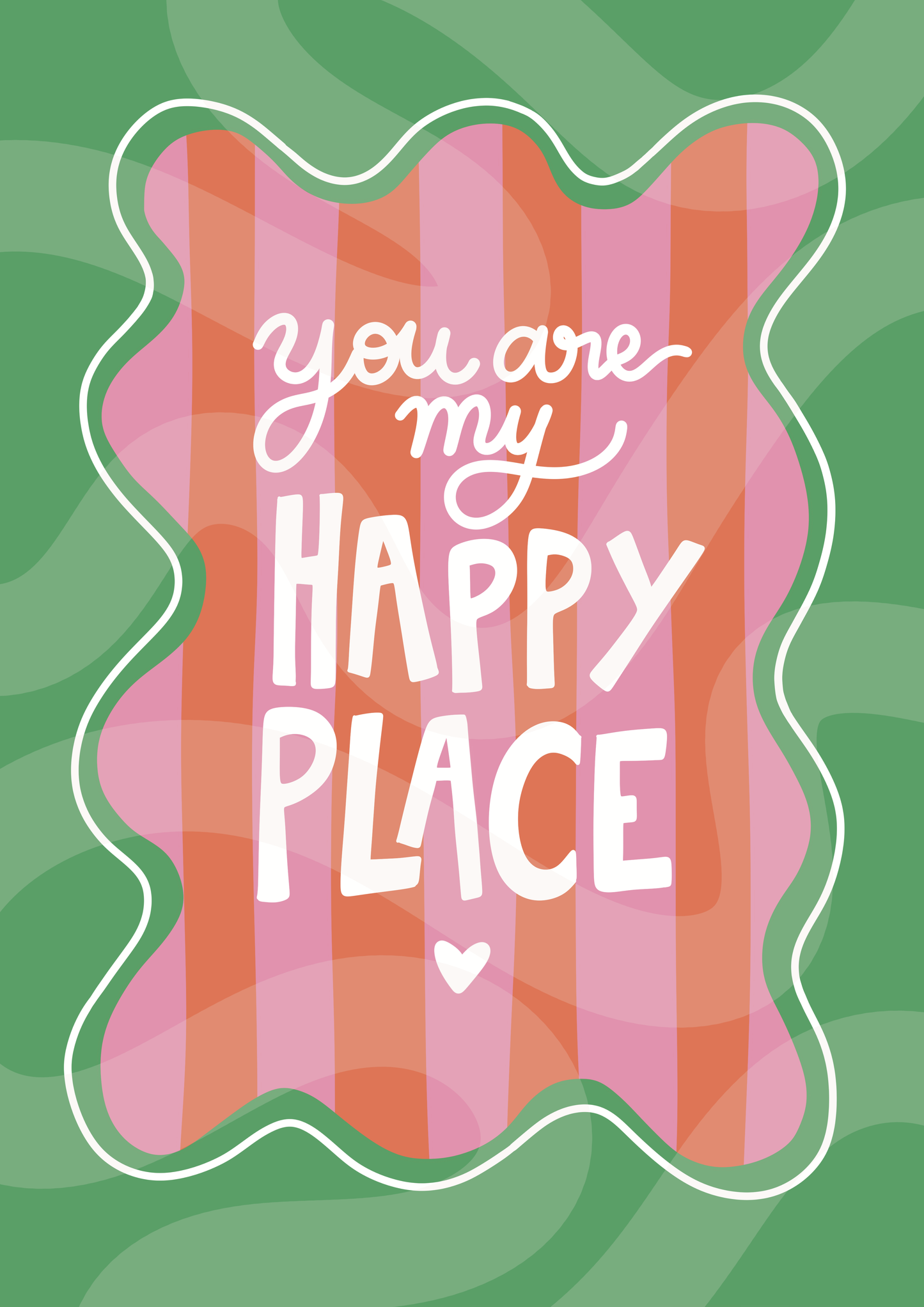 You are my happy place (cadre vert) - Carte postale