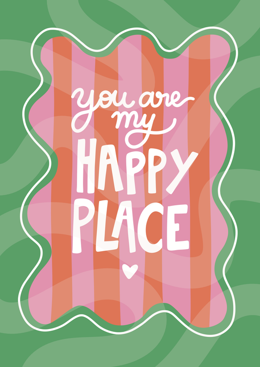 You are my happy place (cadre vert) - Carte postale