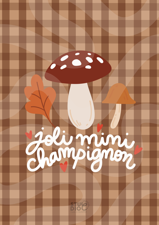 Joli mini champignon - Carte postale