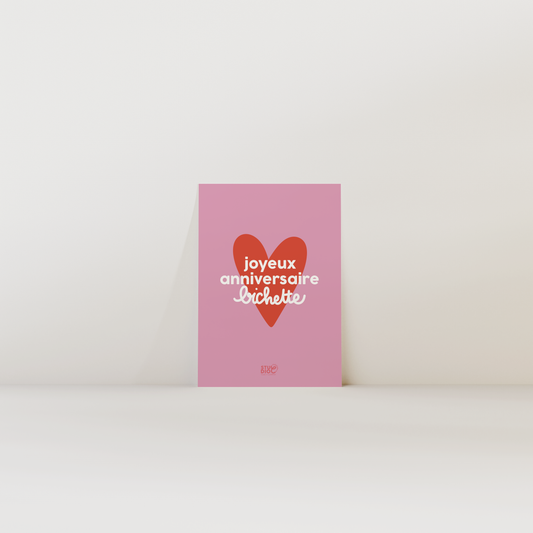 Joyeux anniversaire bichette - Carte postale