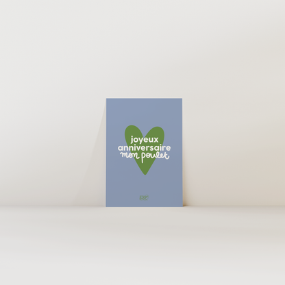 Joyeux anniversaire mon poulet - Carte postale