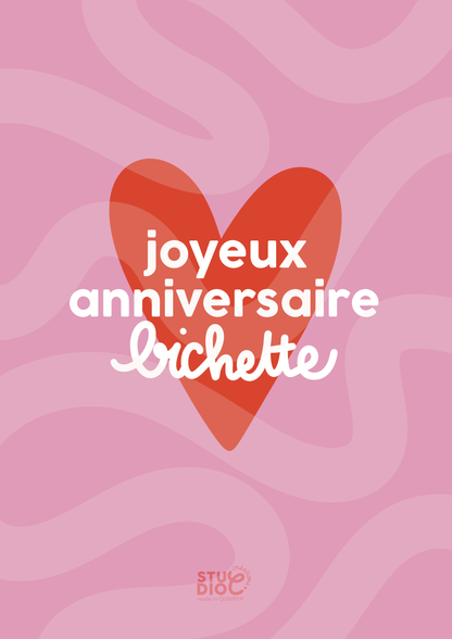 Joyeux anniversaire bichette - Carte postale