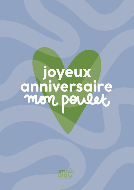 Joyeux anniversaire mon poulet - Carte postale