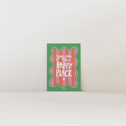 You are my happy place (cadre vert) - Carte postale