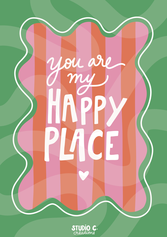 You are my happy place (cadre vert) - Carte postale