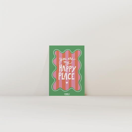 You are my happy place (cadre vert) - Carte postale