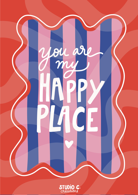 You are my happy place (cadre rouge) - Carte postale