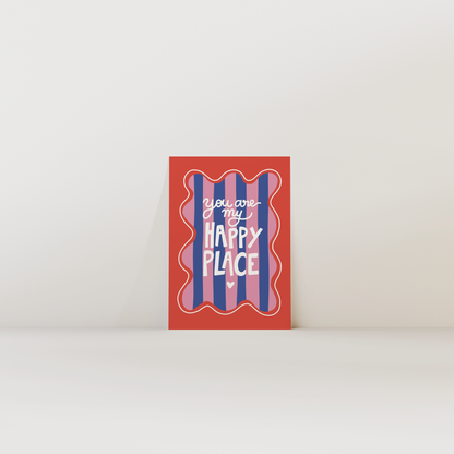You are my happy place (cadre rouge) - Carte postale