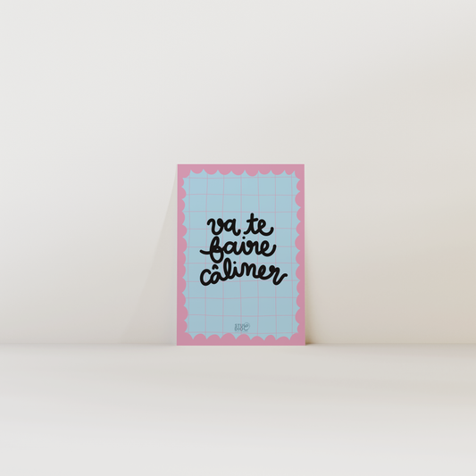 Va te faire câliner - carte postale