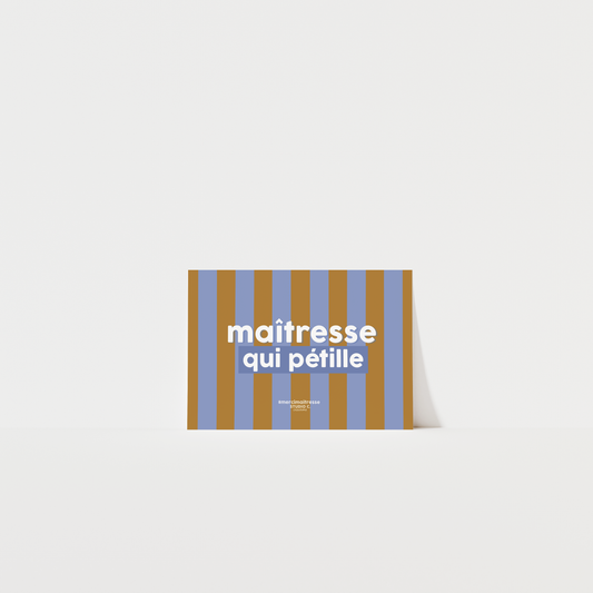 Maîtresse qui pétille - Carte postale