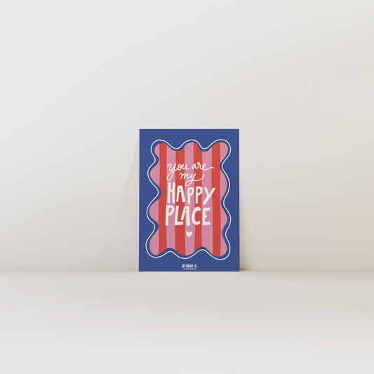 You are my happy place (cadre bleu) - Carte postale