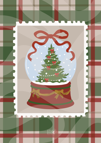 Boule à neige sapin - Style rétro