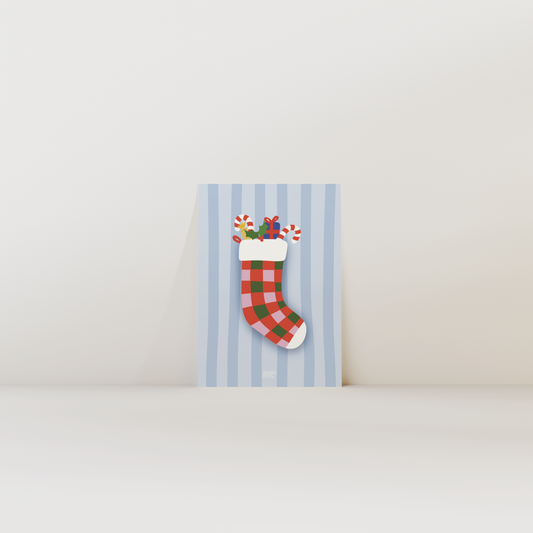 Chaussette de Noël - Carte postale