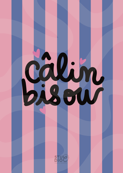Câlin bisou - carte postale
