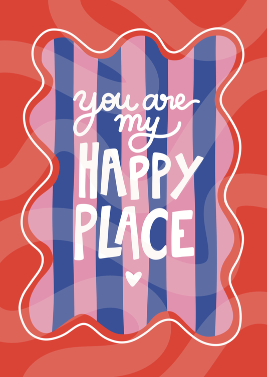 You are my happy place (cadre rouge) - Carte postale