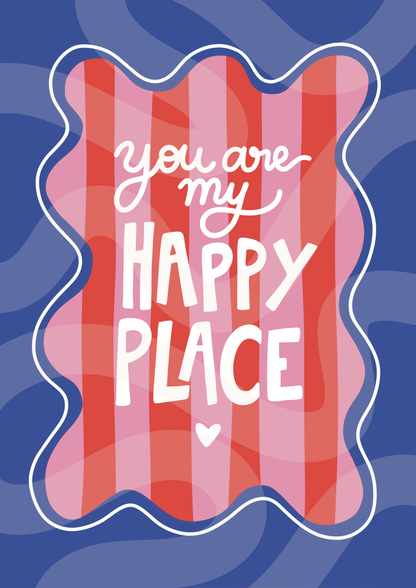 You are my happy place (cadre bleu) - Carte postale